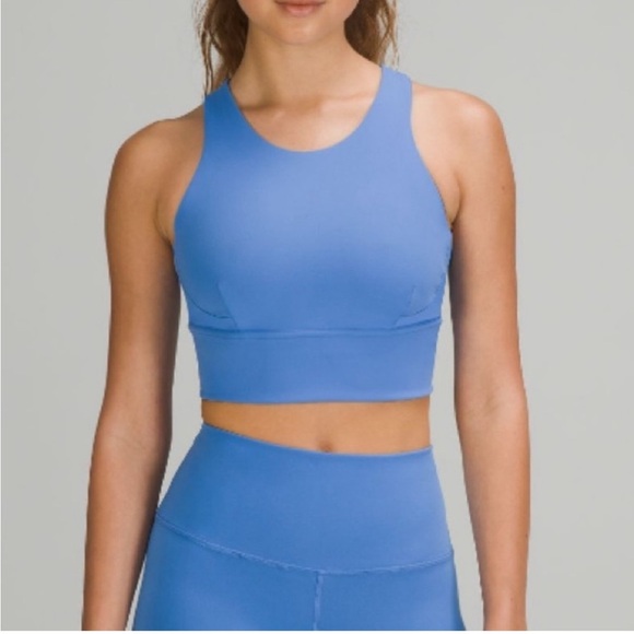 lululemon athletica Other - Lululemon Wunder Train Longline C/D Bra blue nile size 8 high neck racerback